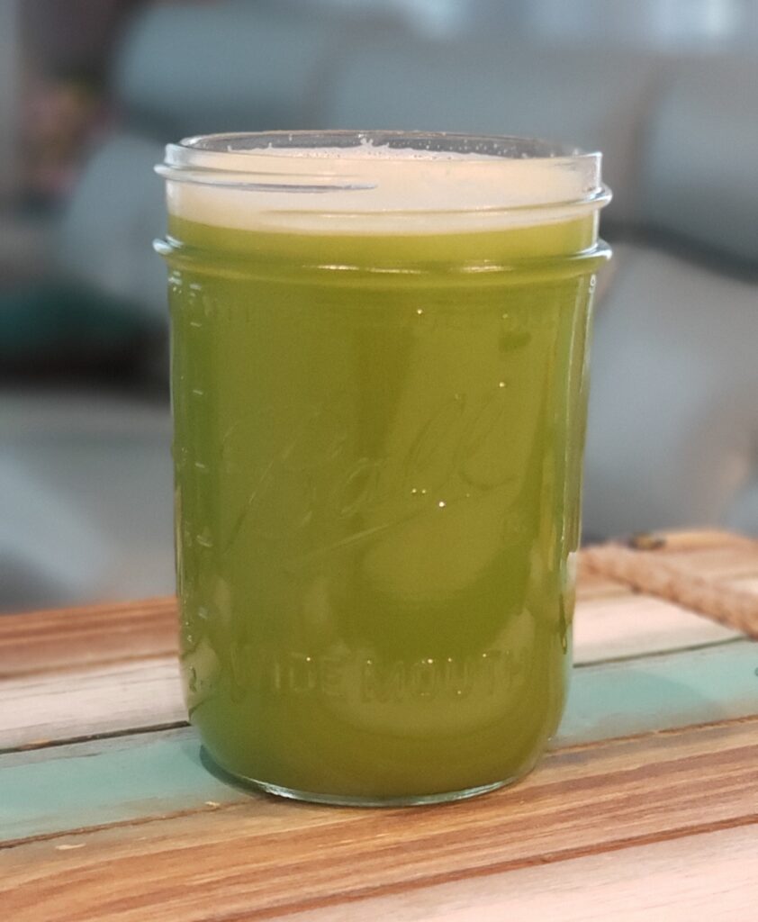 mason jar filled with celery juice