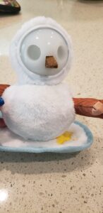 snow ball dog toy with treats