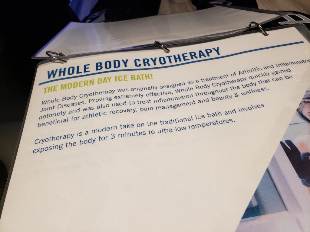 whole body cryotherapy sheet
