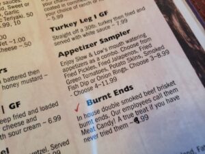 menu - appetizer sampler