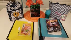 first day of school table - with books