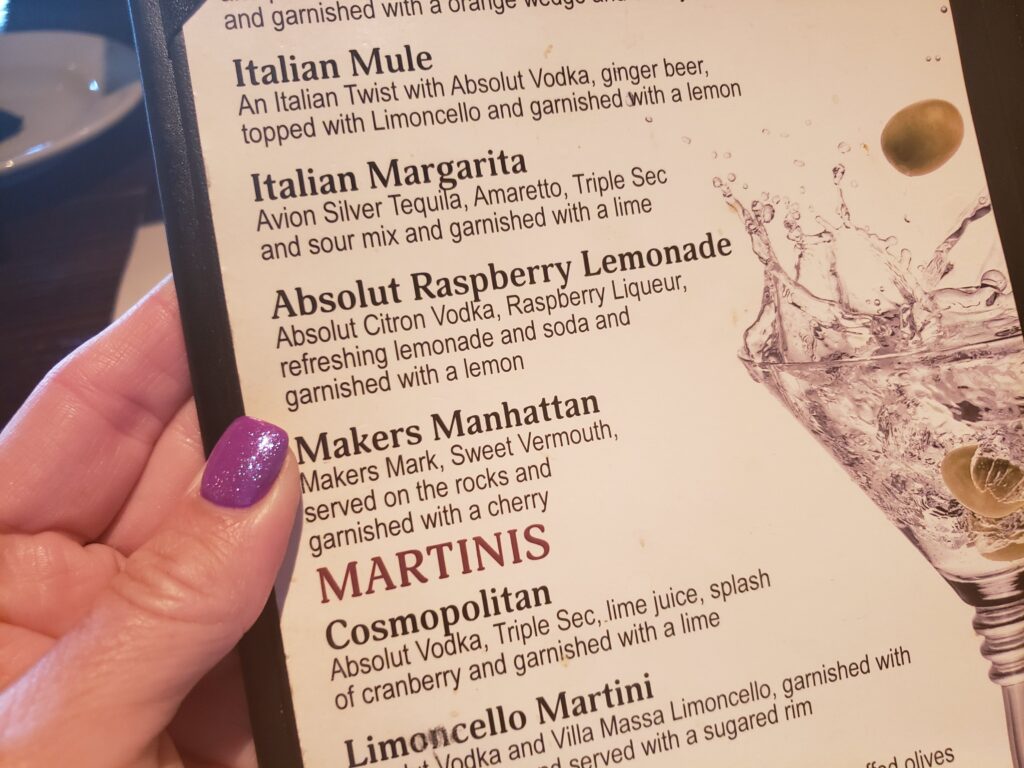 brano menu - happy hour - drink menu
