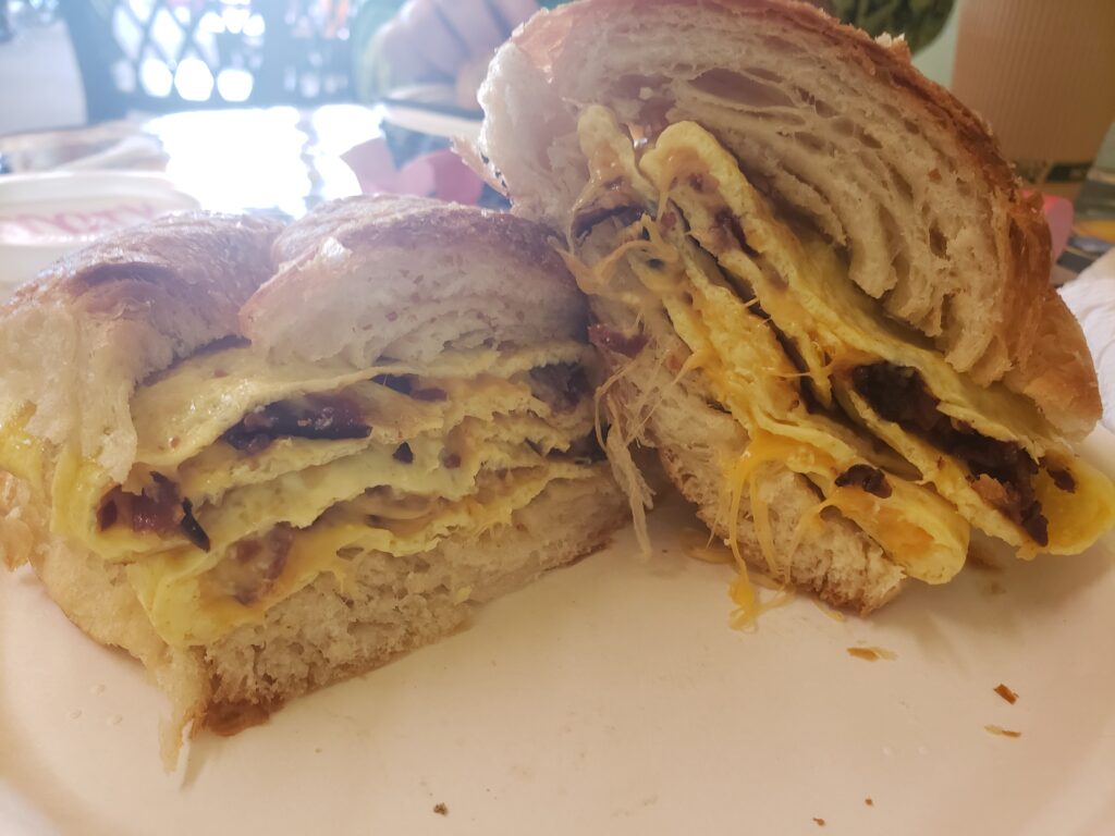 croissant egg sandwich