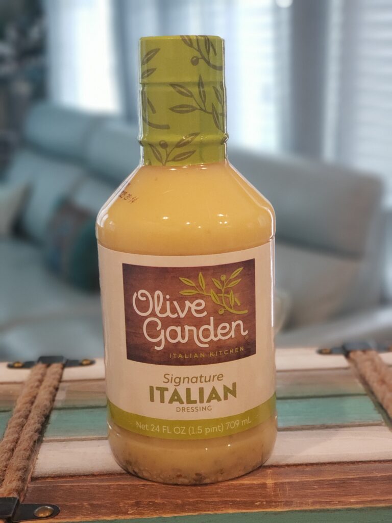 olive garden dressing on top of counter