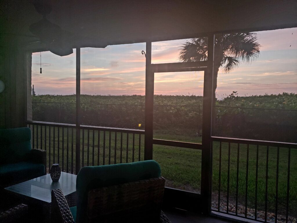 sunrise through a porch - cape canaveral