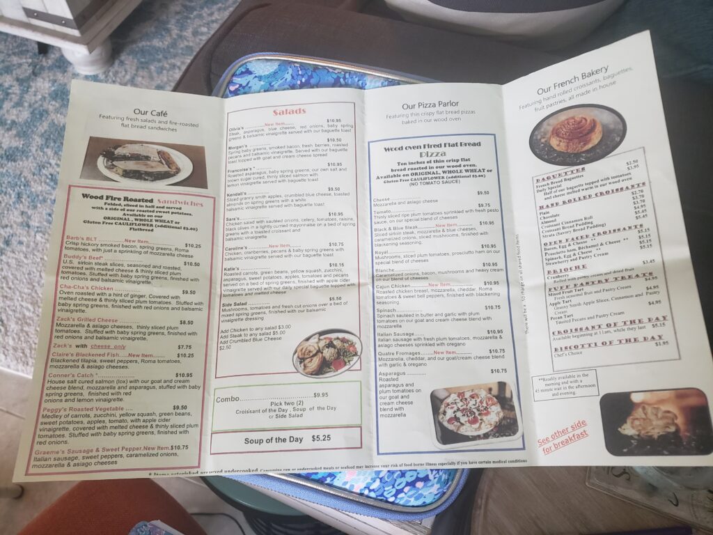 ossorio bakery menu