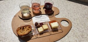 wine and cheese set up