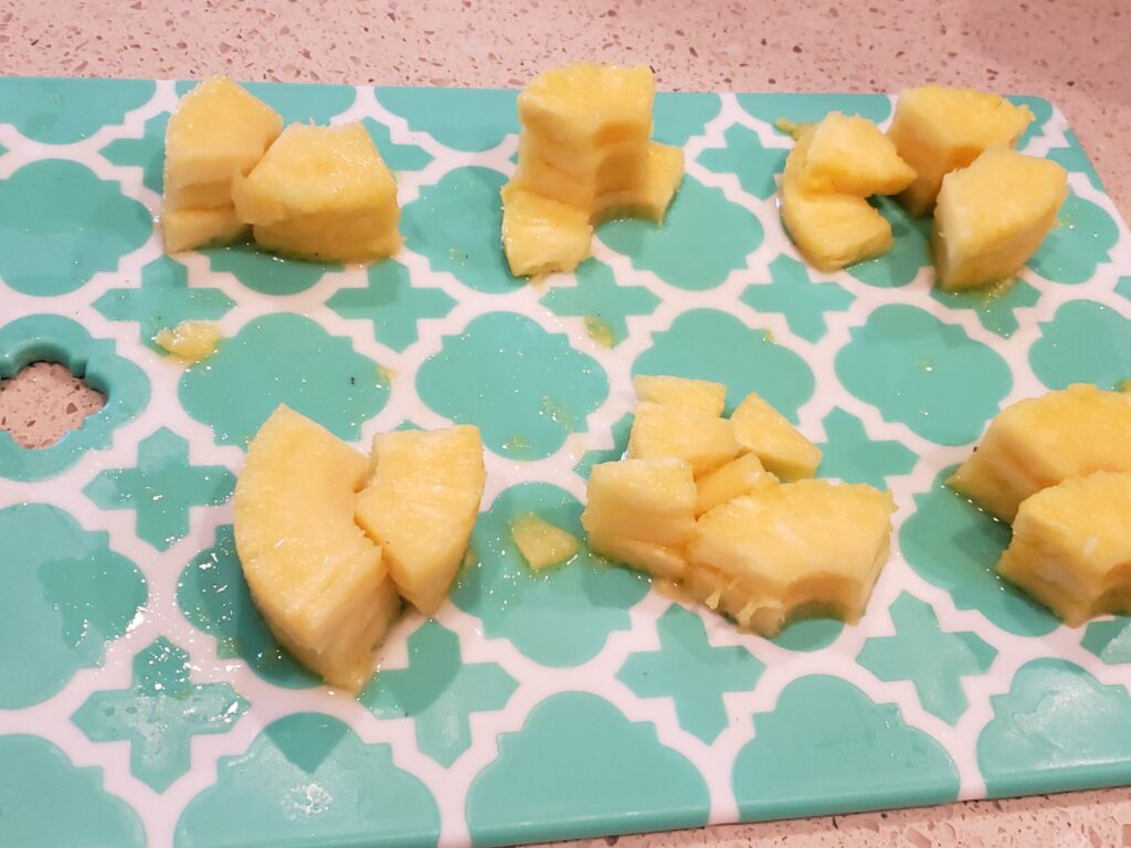 pineapple on a cutting board