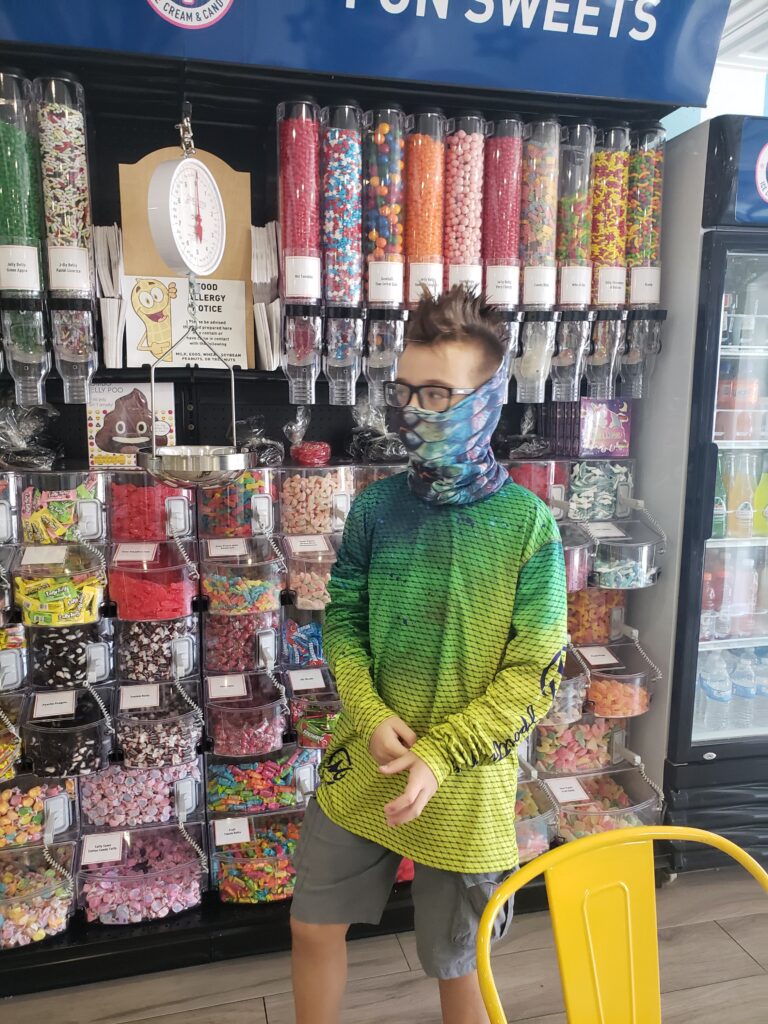 the boy at the candy shop