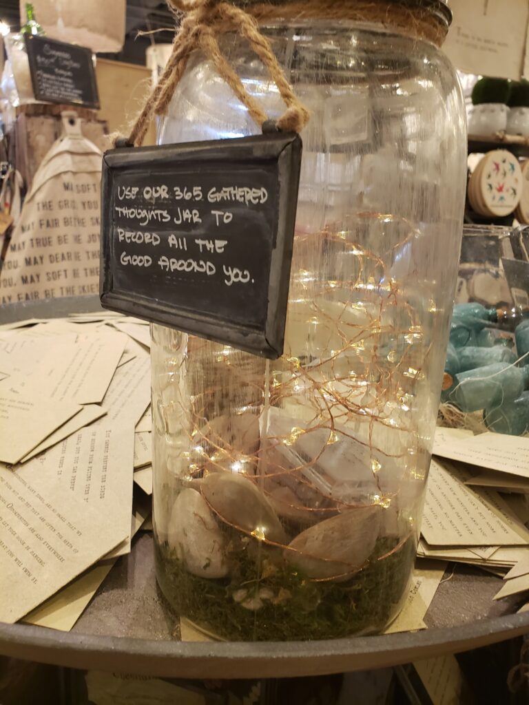 sugar boo store - jar with lights and gathered thoughts