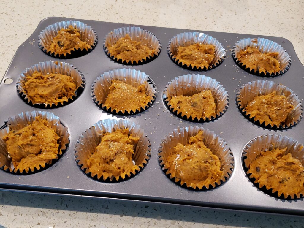 pumpkin muffins in the pan - NOT cooked