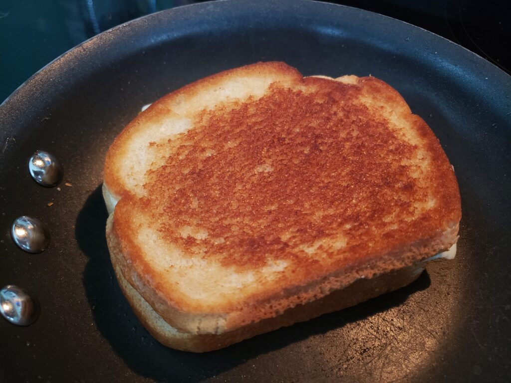 grilled cheese in a pan