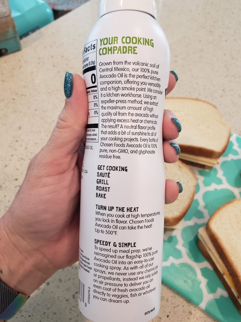 avocado spray back of the can