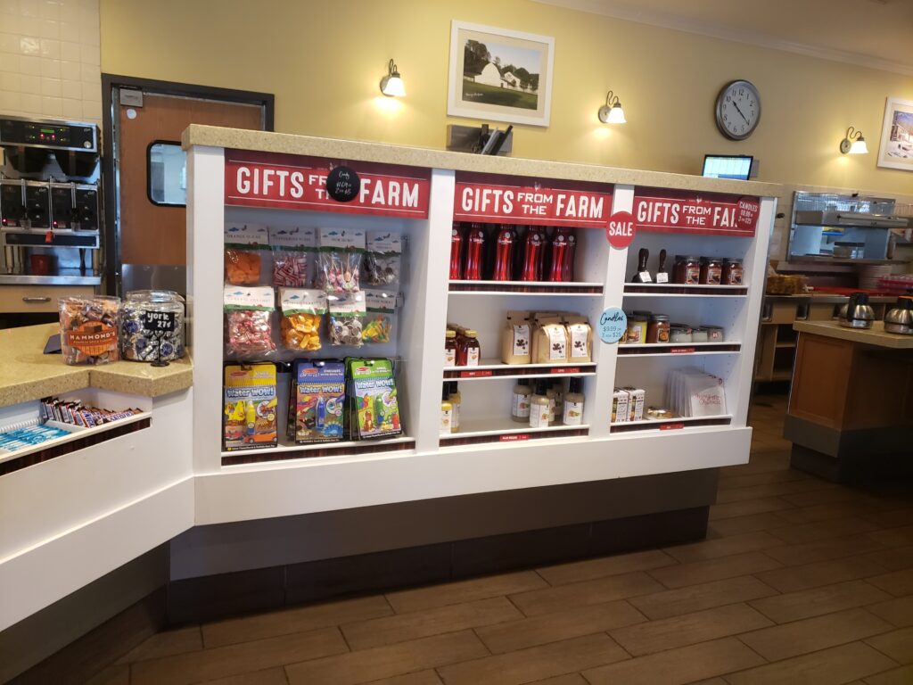 stand at a restaurant selling gifts