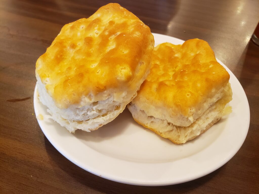 biscuits on a white plate on a table