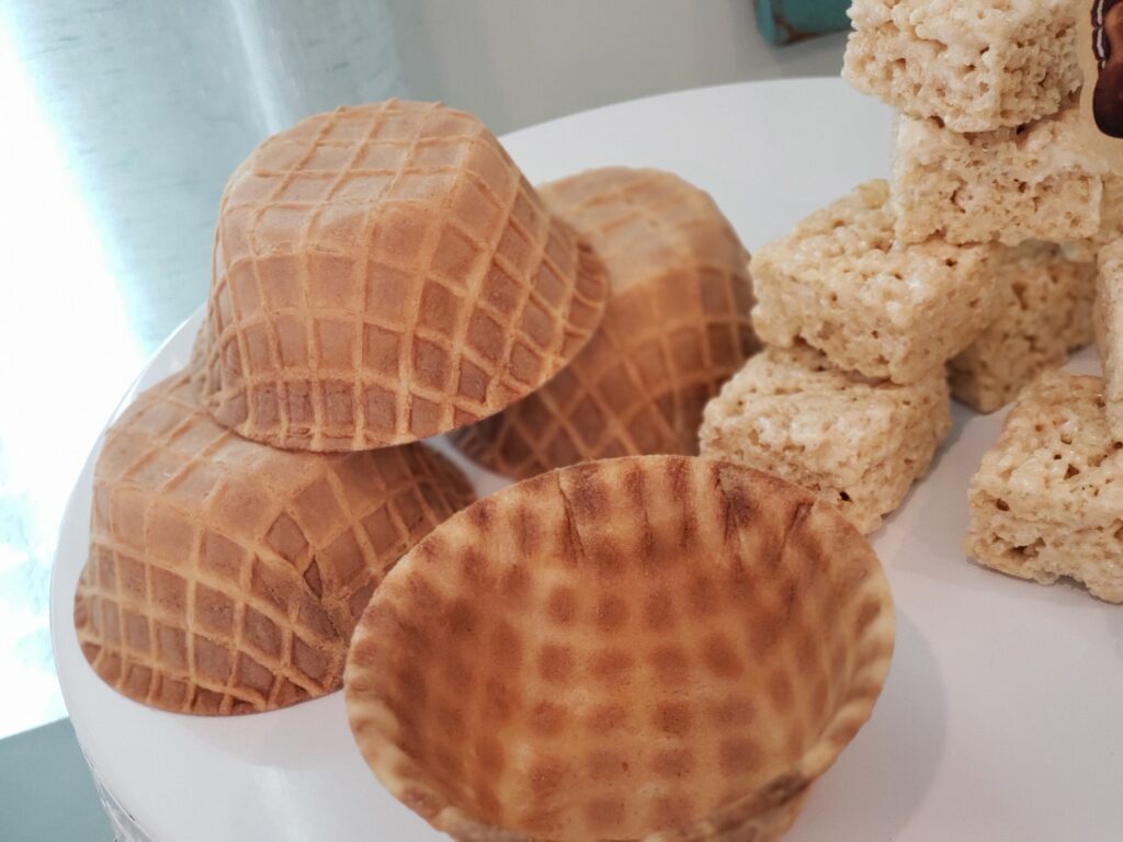 waffle cones - pretzels for the epic chocolate fountain
