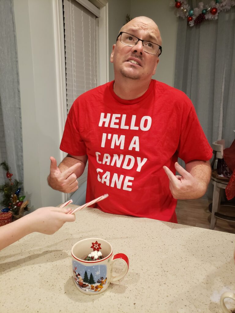hello i am a candy cane shirt on mark for hot cocoa bombs
