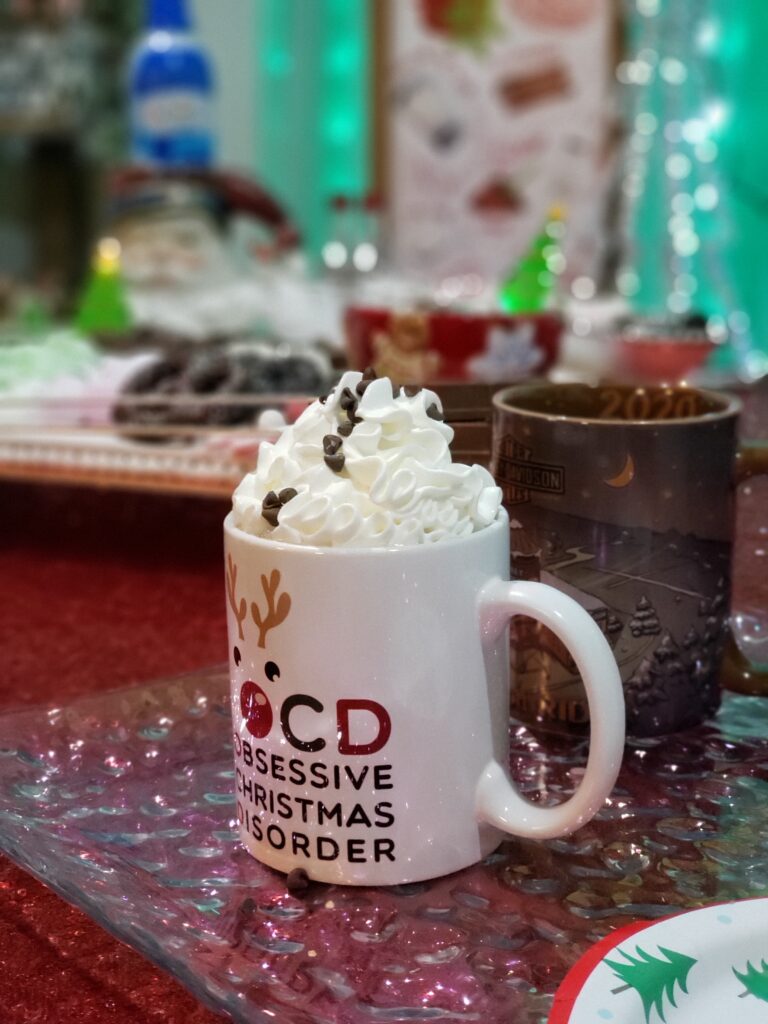 HOT COCOA CHARCUTERIE BOARD - ocd cup with whip cream