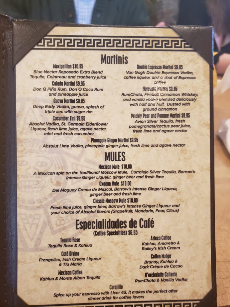 azteca doro mexican restaurant menu and images