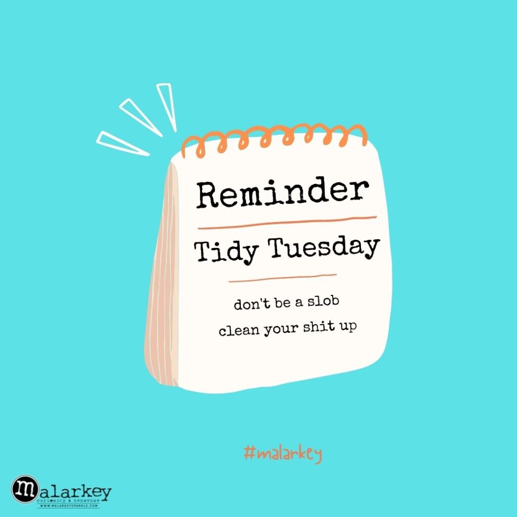 tidy tuesday - malarkey - change your habits and get your house organized