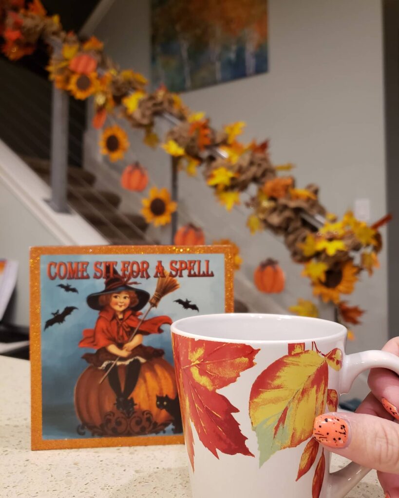 fall cup and saying sit for a spell