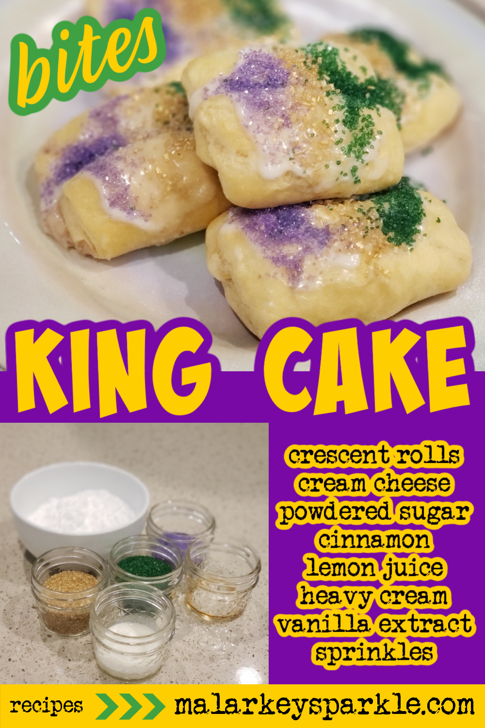 king cake bites mardi gras
