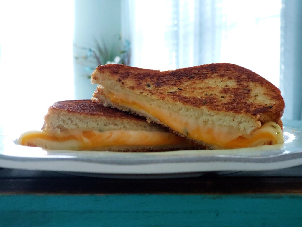 grilled cheese on a plate