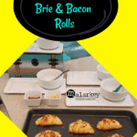how to make brie and bacon rolls with a picture of pan and rolls on it