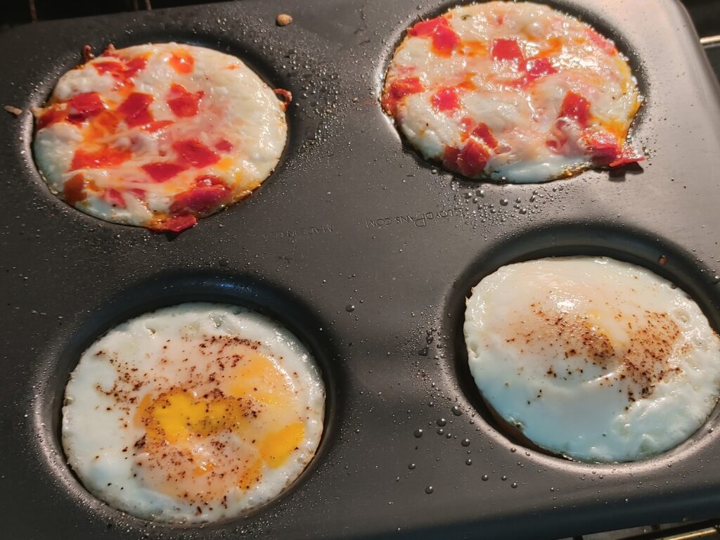 pizza eggs in the best egg pan - malarkey