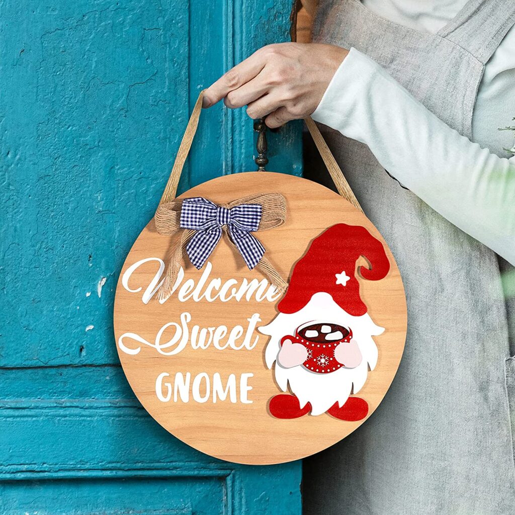 fall decor sign for all year gnome
