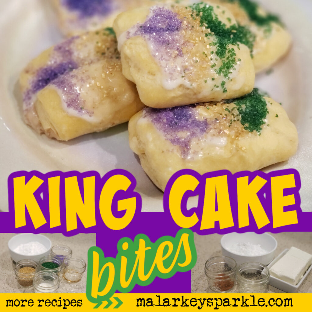 Mardi Gras King Cake BITES ⋆ malarkey