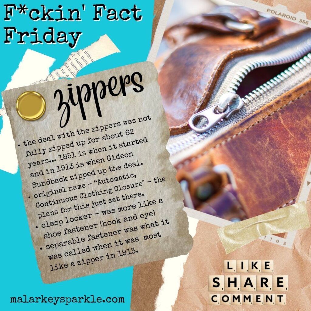 Fact Friday- zippers