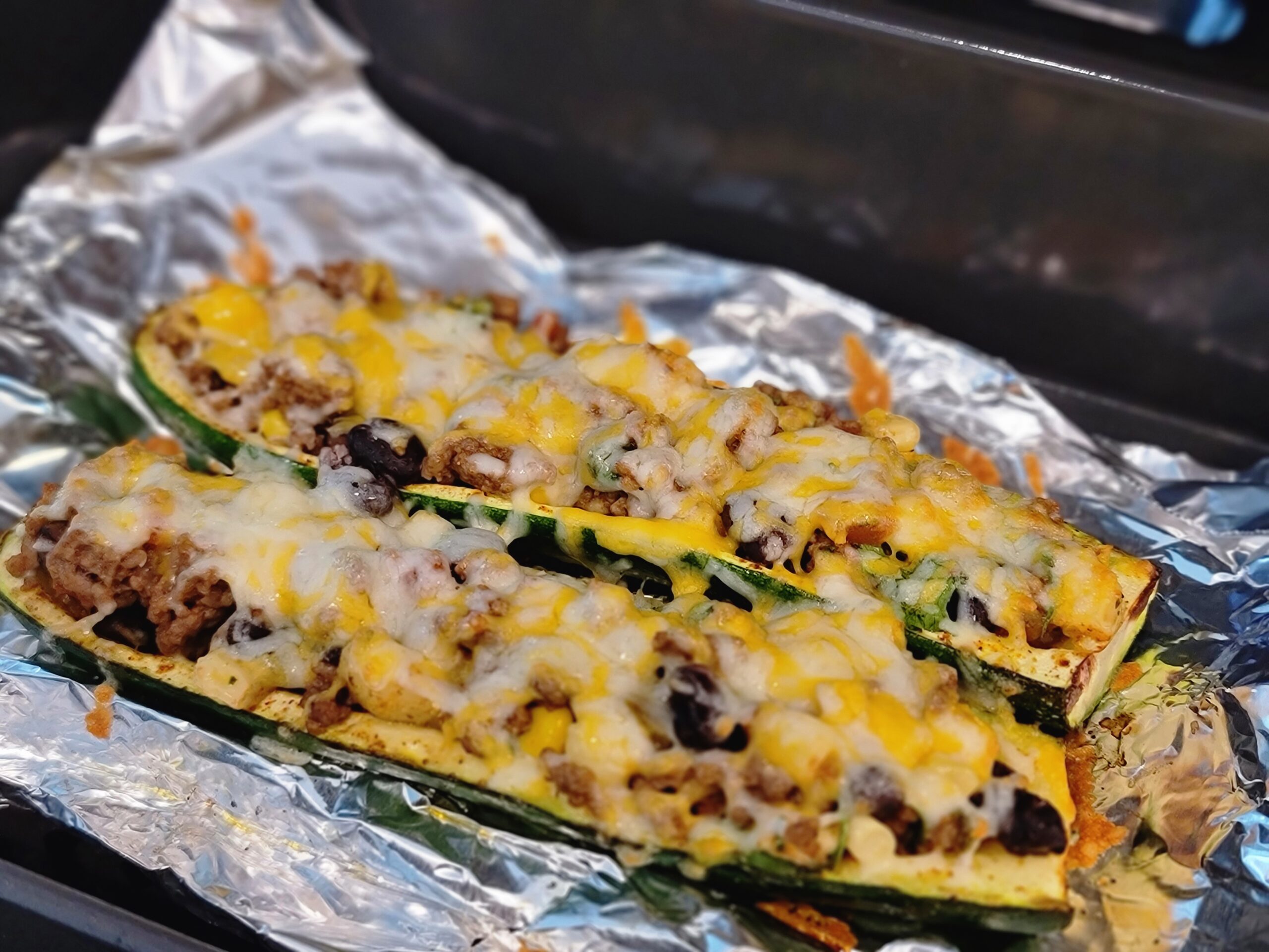 Zucchini Mexican Boats in the Air-frye