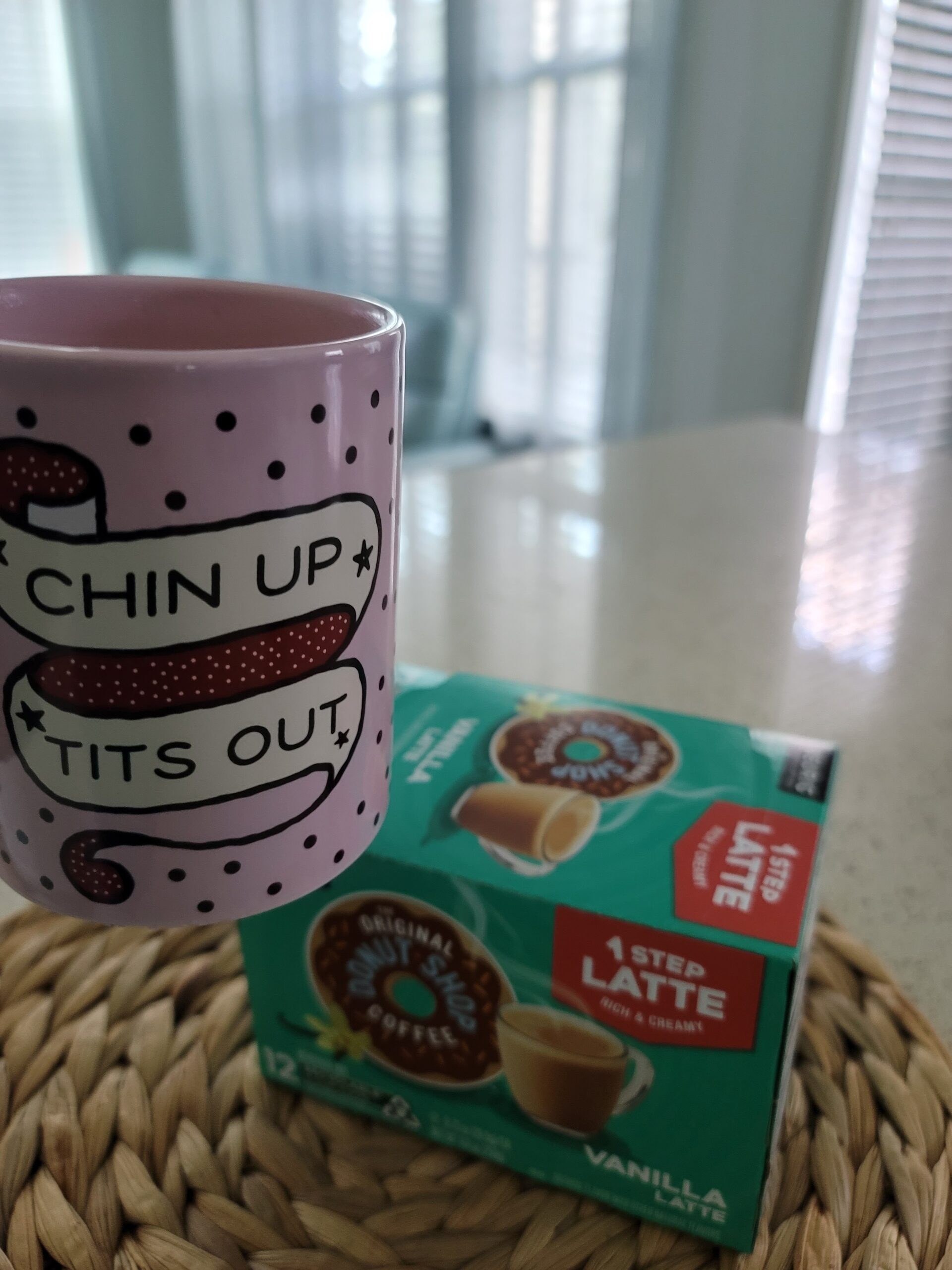 chin up and tits out cup and coffee