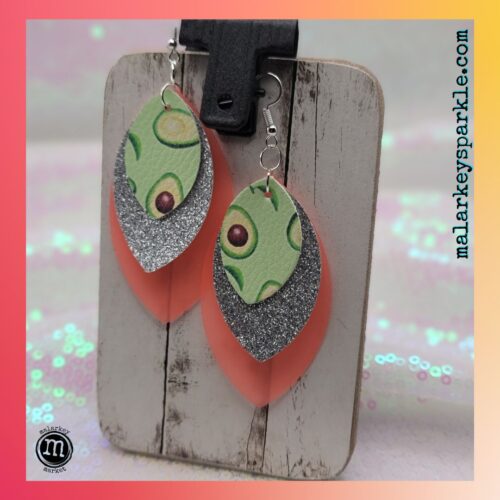 summer fruit dangle earrings - peach and silver