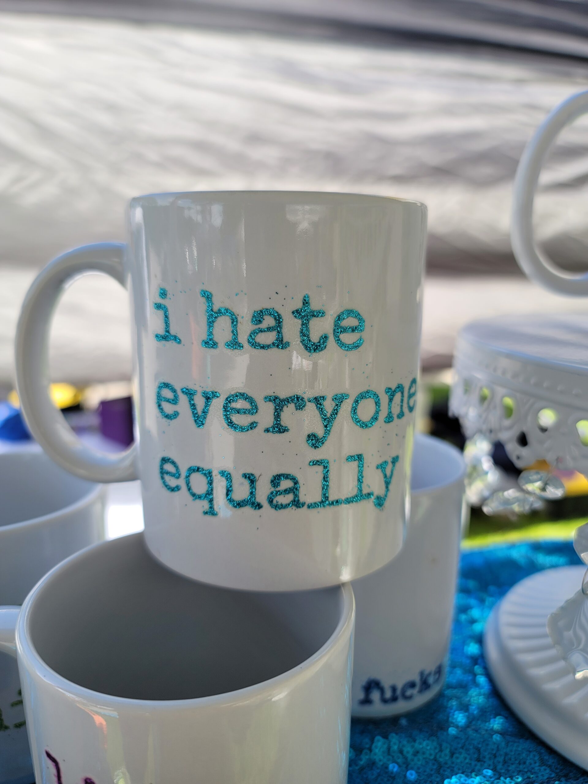 i hate everyone equally - coffee cup