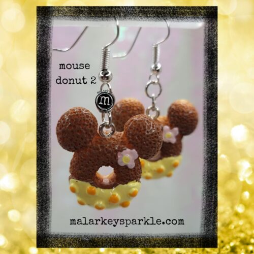 disney donut earrings - yellow