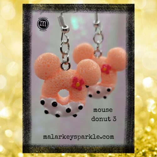 disney donut earrings - pink