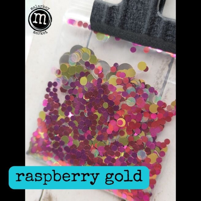raspberry glitter pack with gold