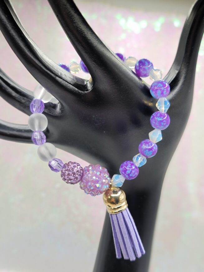 light purple bracelet with tassel
