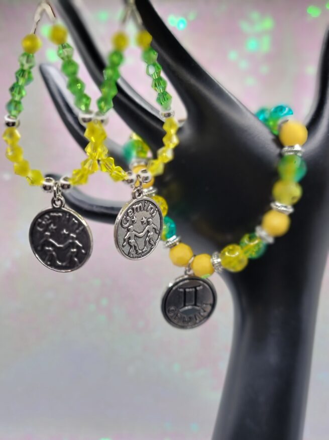 gemini - zodiac bracelet & earring set - exclusive