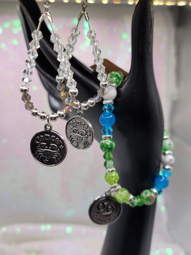 cancer - zodiac bracelet & earring set - exclusive