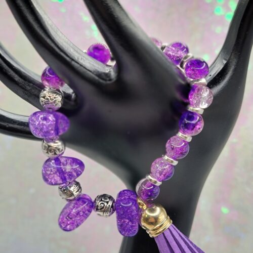 dark purple bracelet with tassel