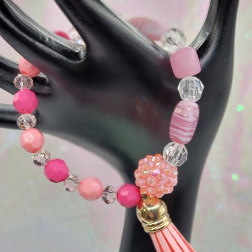 light pink bracelet with tassel