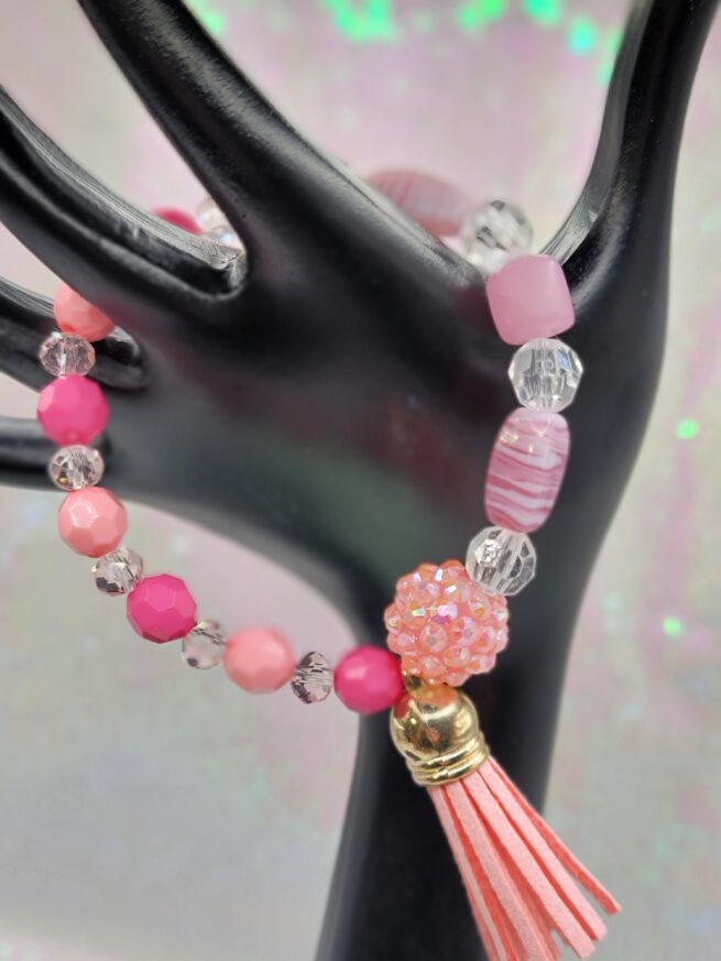 light pink bracelet with tassel