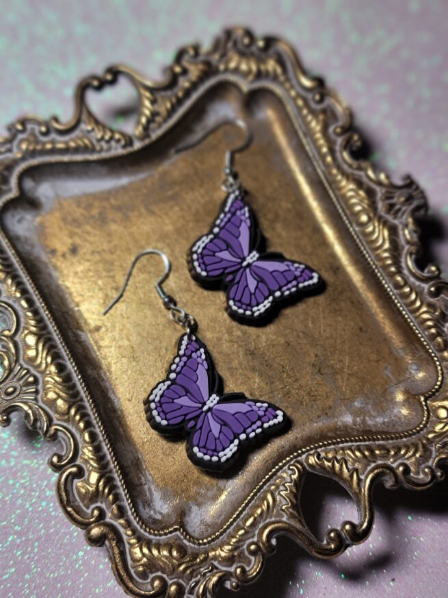 purple butterfly earrings