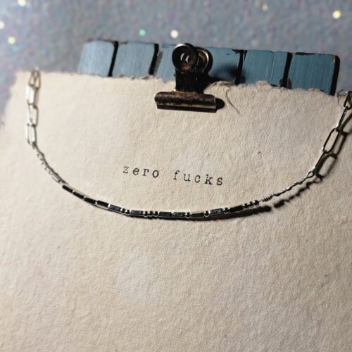 zero fucks morse code necklace