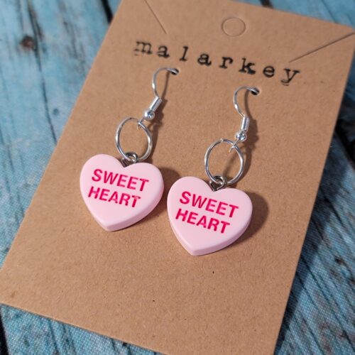 sweet heart conversation heart earrings