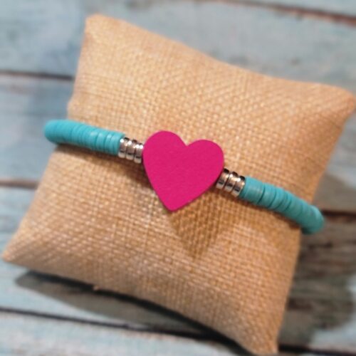 bracelet - dark pink heart - v4
