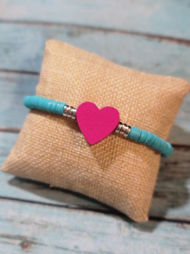 bracelet - dark pink heart - v4